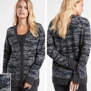 Athleta Westlake Button-Down Cardigan Sweater Marled Merino Wool Size Small